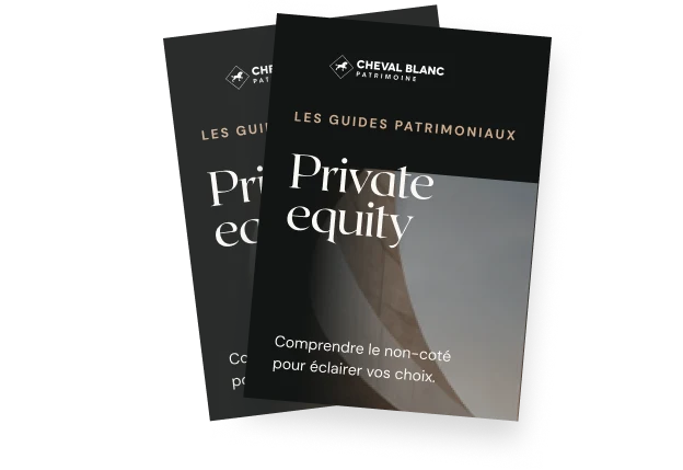 Couverture du guide « Private equity » des Guides patrimoniaux Cheval Blanc Patrimoine.